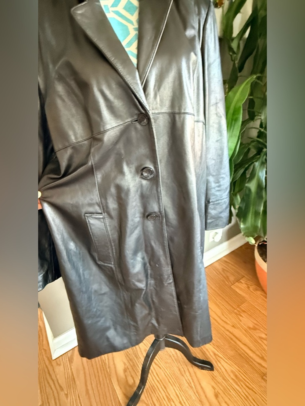 Vintage Y2K Wilson’s Leather women’s jacket Trench Size L Black - Picture 7 of 11